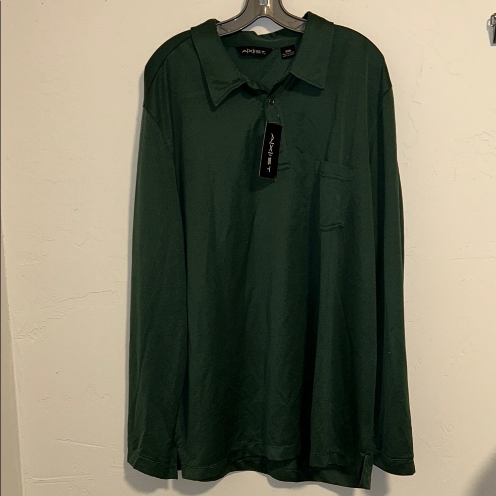 NWT Axist 2XB Ponderosa Pine Single Pocket Mens Polyester Polo Shirt
